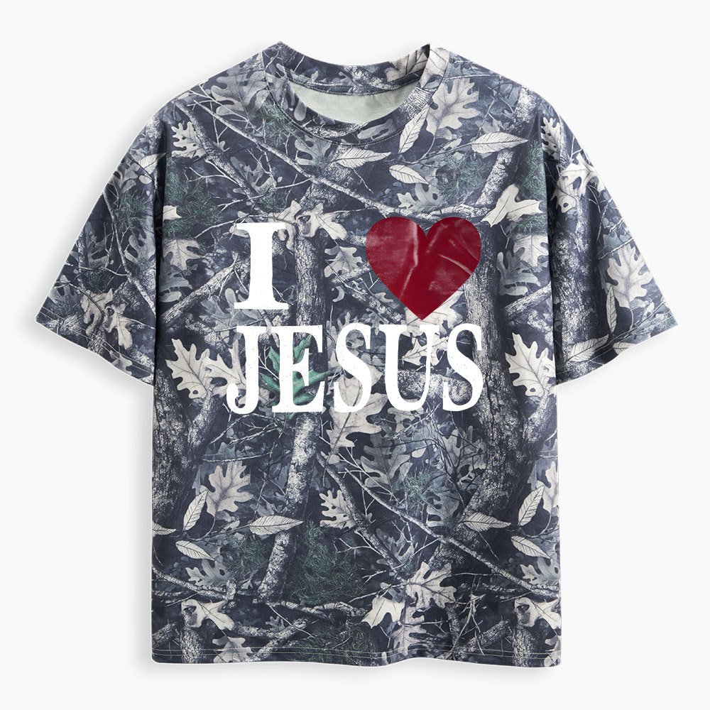 I Love Jesus  Christian Camo T-Shirt