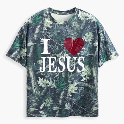 I Love Jesus  Christian Camo T-Shirt