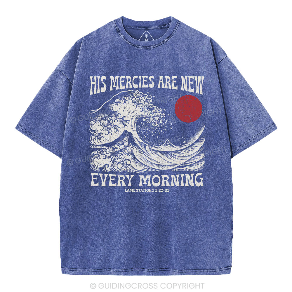 His Mercies Are New  Christian Washed T-Shirt