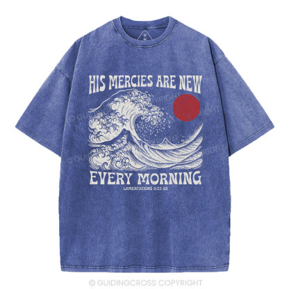 His Mercies Are New  Christian Washed T-Shirt