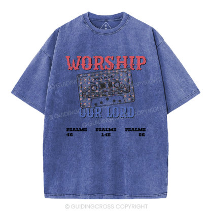 Worship Our Lord Christian Washed T-Shirt