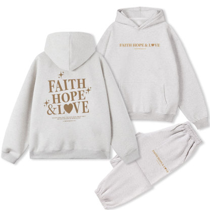 Faith Hope And Love Christian Fleece Hoodie Set