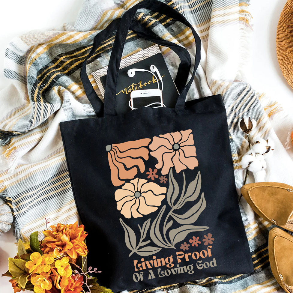 Living Proof Of A Loving God Christian Canvas Tote Bag