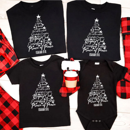 Name Of Jesus Christian Christmas Family Matching Shirts