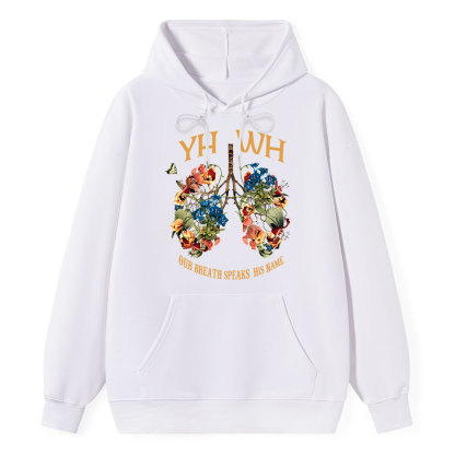 YHWH Our Breath Speaks His Name Classic Christian Hoodie