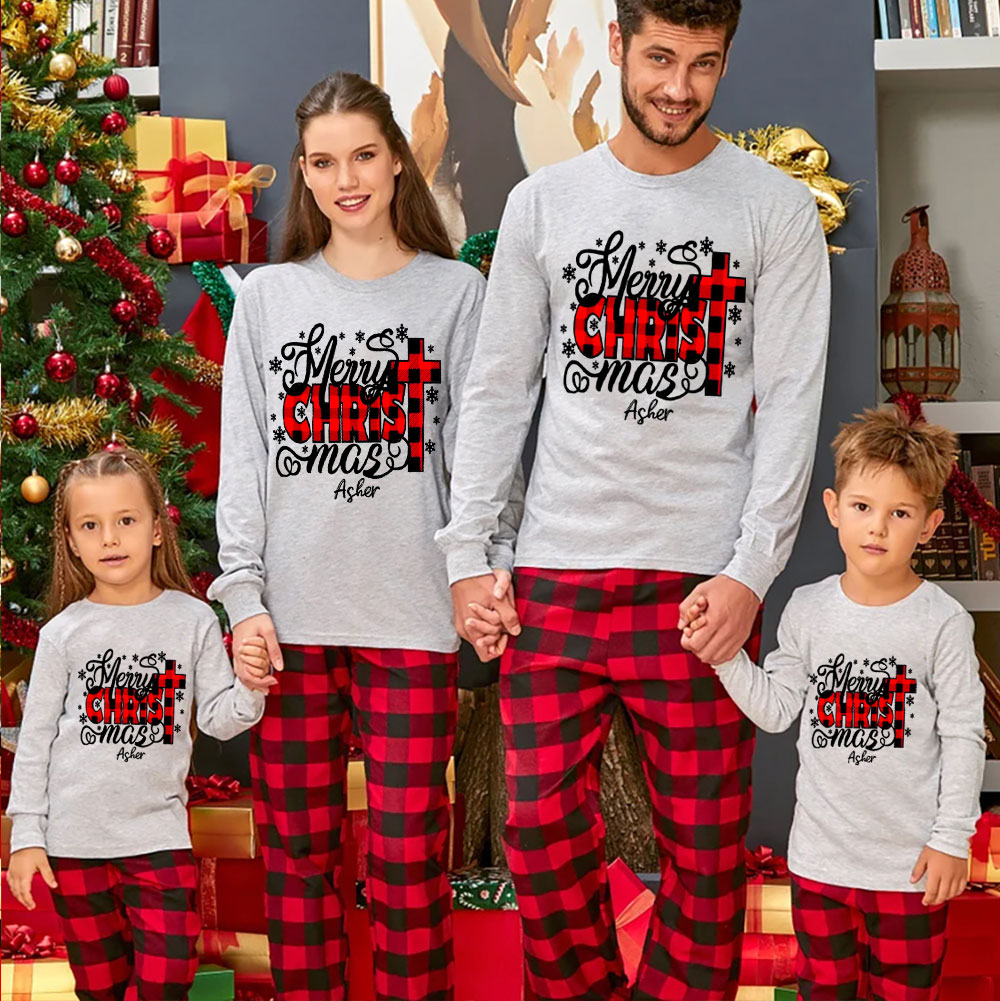 Merry Christ Mas Christmas Family Matching Long Sleeve T-Shirt