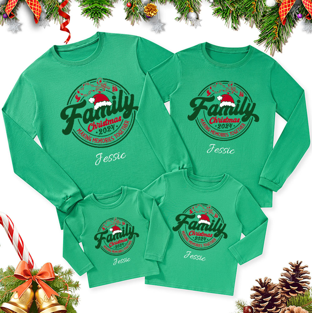 Personalized Making Memories Together Christmas Family Matching Long Sleeve T-Shirt