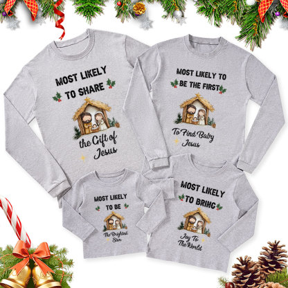 Personalized Most Likely Christmas Family Matching Long Sleeve T-Shirt