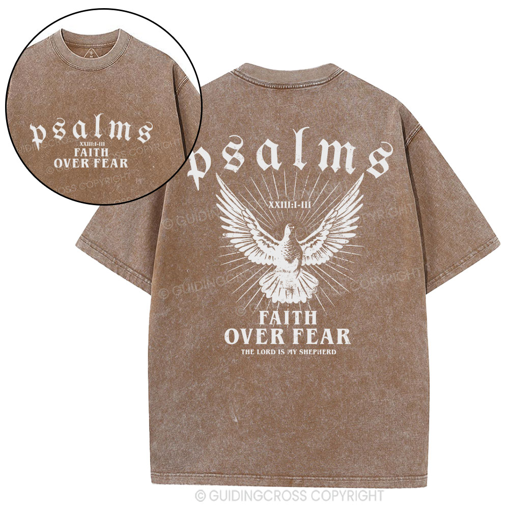 Faith Over Fear Christian Washed T-Shirt