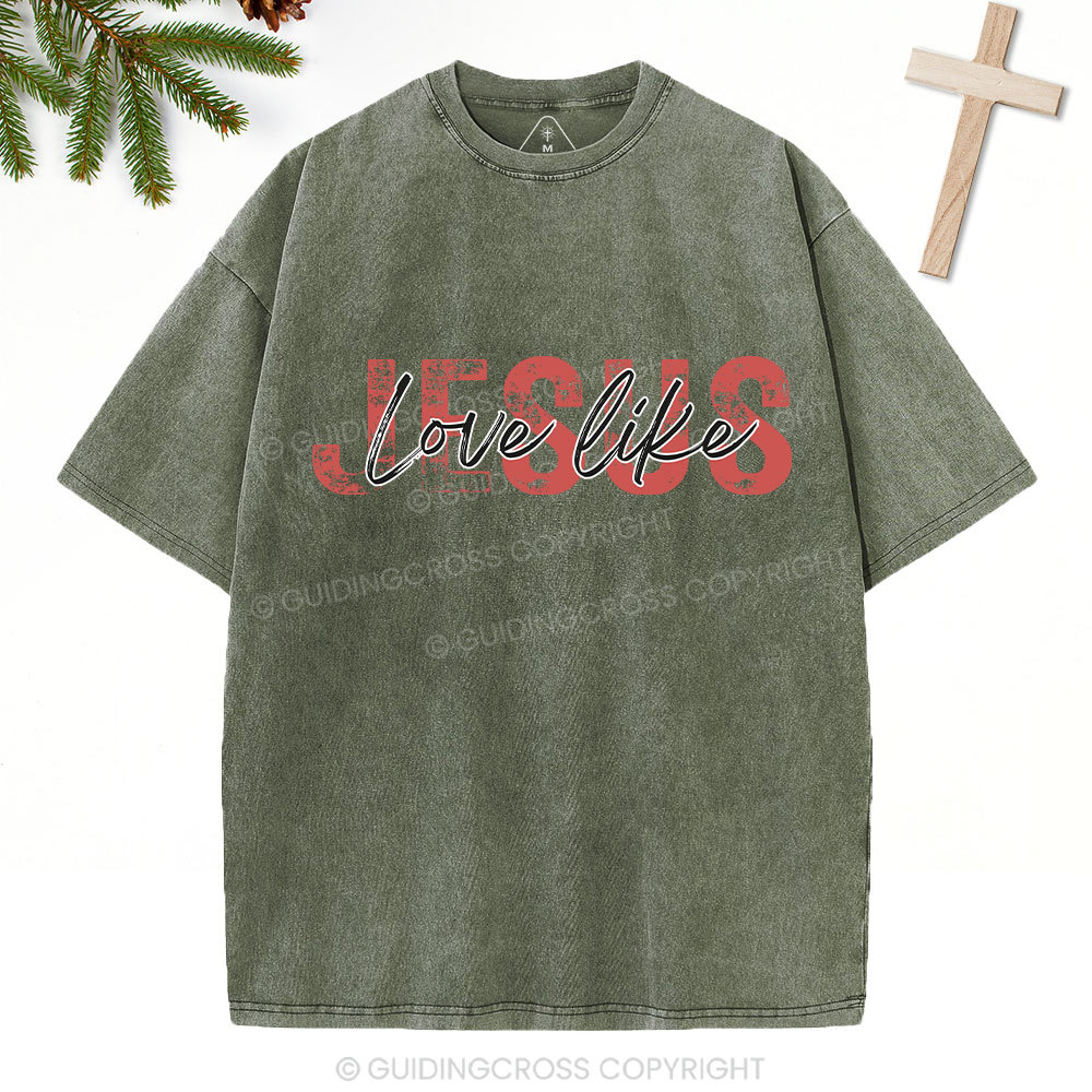 SAY JEEZ Chrisrtian Christmas Washed T-Shirt Sale - GuidingCross