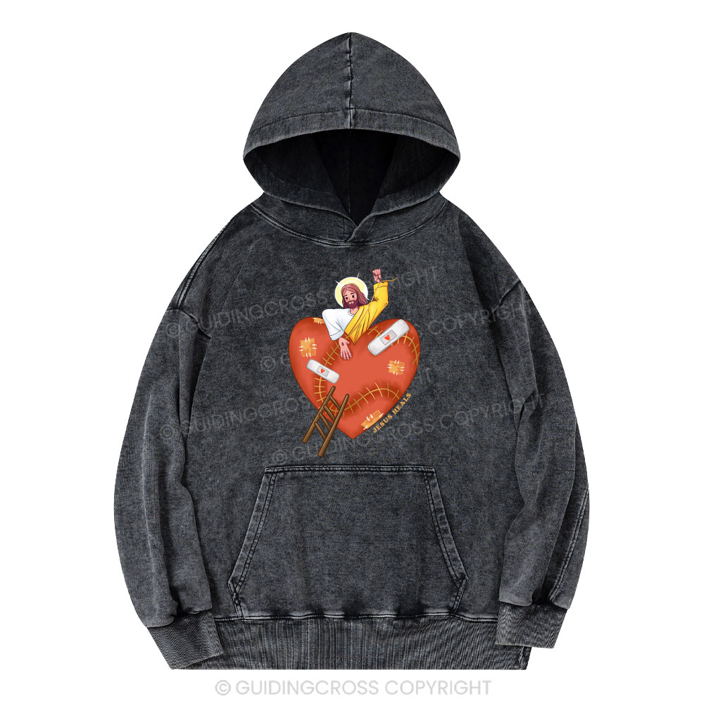 Jesus Heals Christian Washed Hoodie Sale - GuidingCross