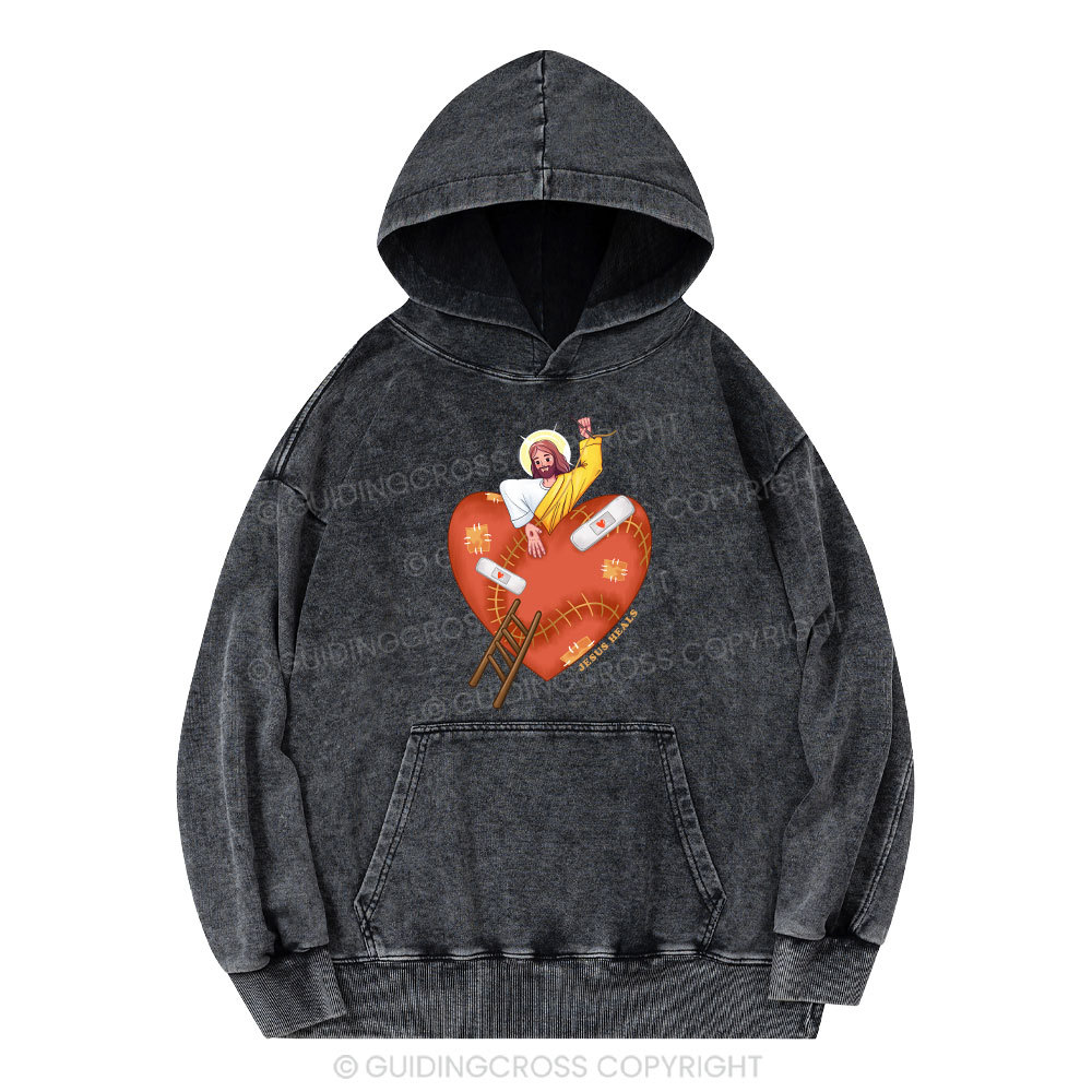 Jesus Heals Christian Washed Hoodie Sale - GuidingCross