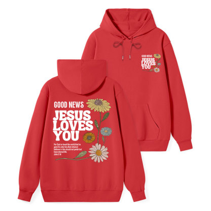 Good News Jesus Loves You Classic Christian Hoodie