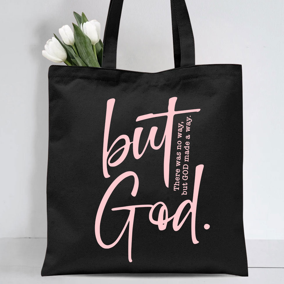 There Is No Way But God Made A Way Christian Canvas Tote Bag