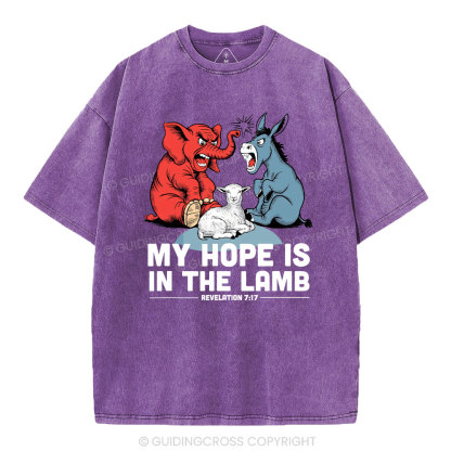 My Hope Is In The Lamb Christian Washed T-Shirt