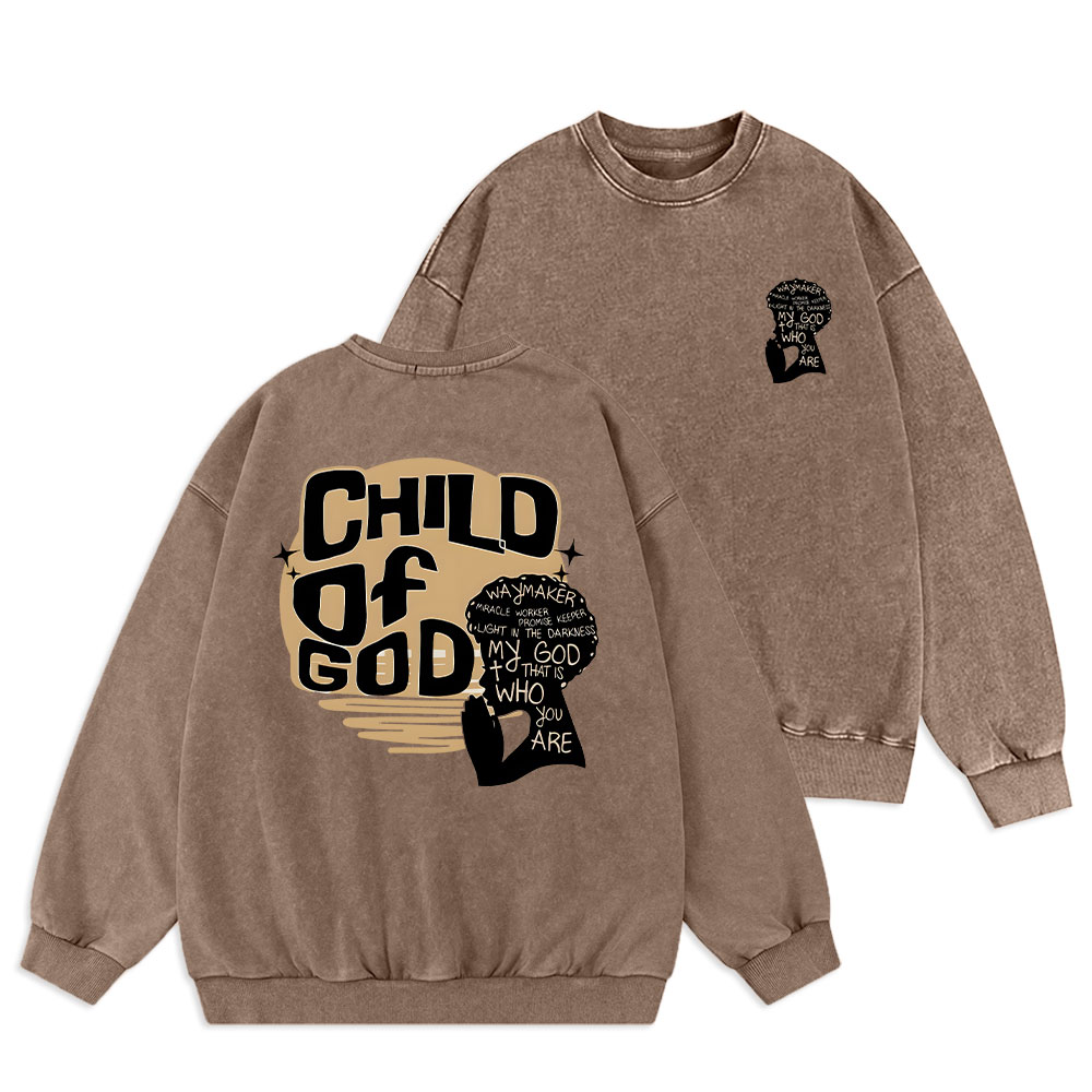 Child Of God Christian Washed Sweatshirt