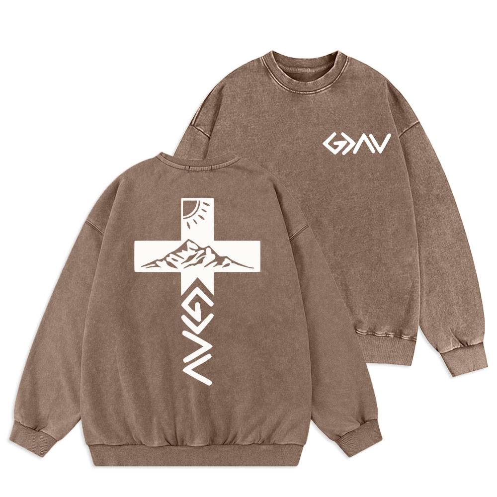 God Is Greater Than The Highs And Lows Christian Washed Sweatshirt
