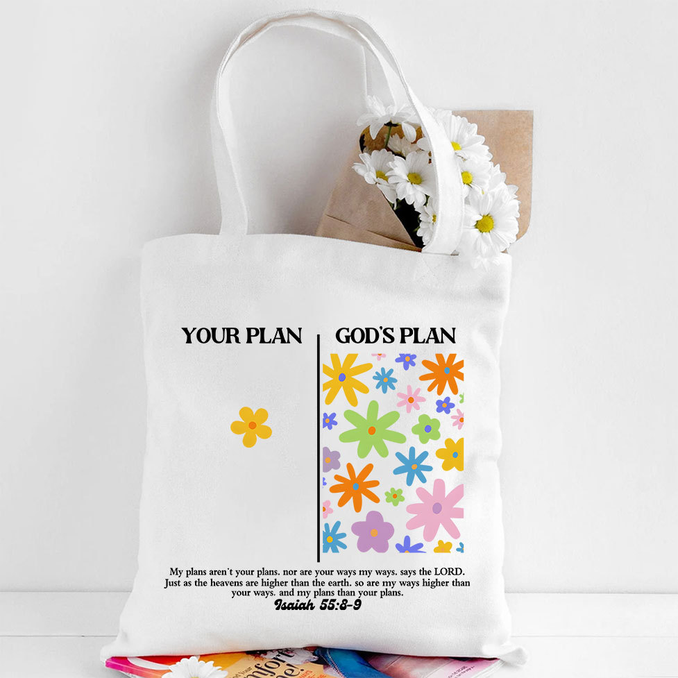 Your Plan And God's Plan Christian Canvas Tote Bag