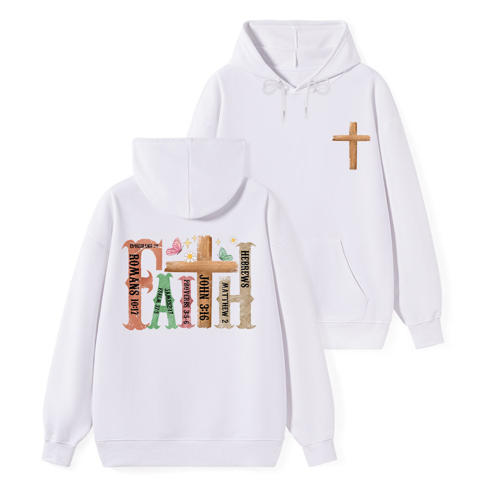 Retro Faith Cross Classic Christian Hoodie