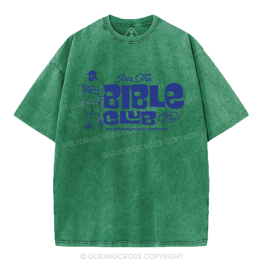 Join The Bible Club Christian Washed T-Shirt
