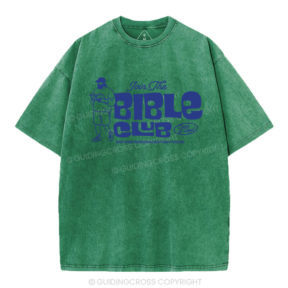 Join The Bible Club Christian Washed T-Shirt