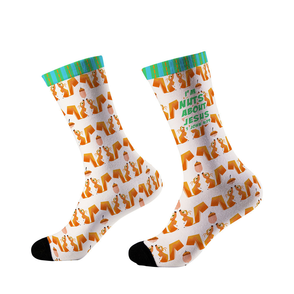 I am Nuts About Jesus Christian Socks