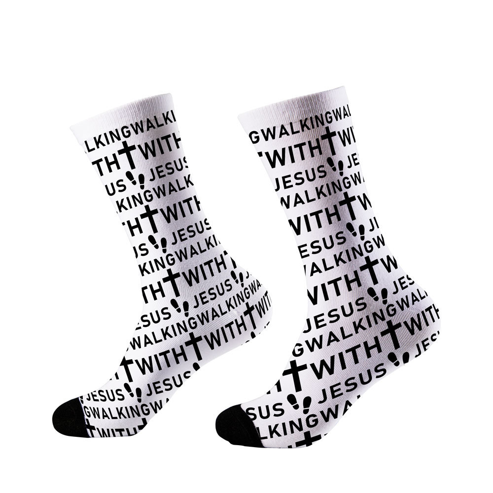 I Walk With Jesus Christian Socks