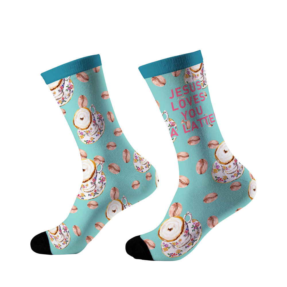 Jesus Love You A Latte Christian Socks