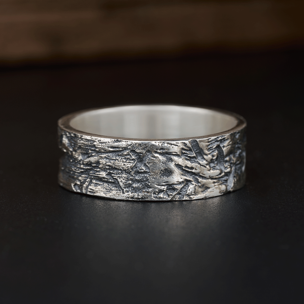 Rustic Cross Ring Christian Sterling Silver Band Ring