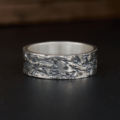 Rustic Cross Ring Christian Sterling Silver Band Ring