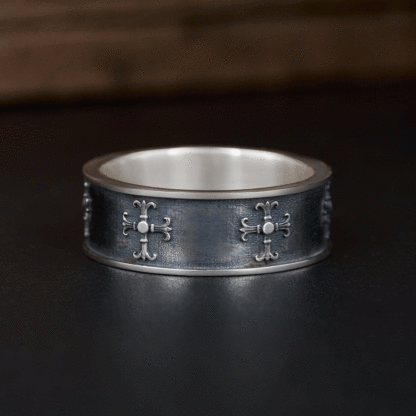 Cross Ring Christian Sterling Silver Band Ring