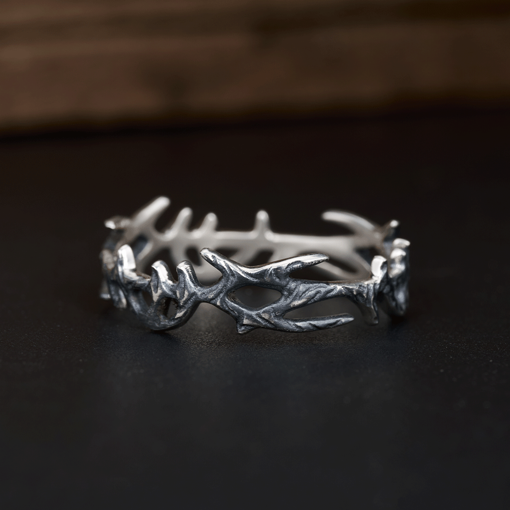 Crown of Thorns Christian Sterling Silver Band Ring