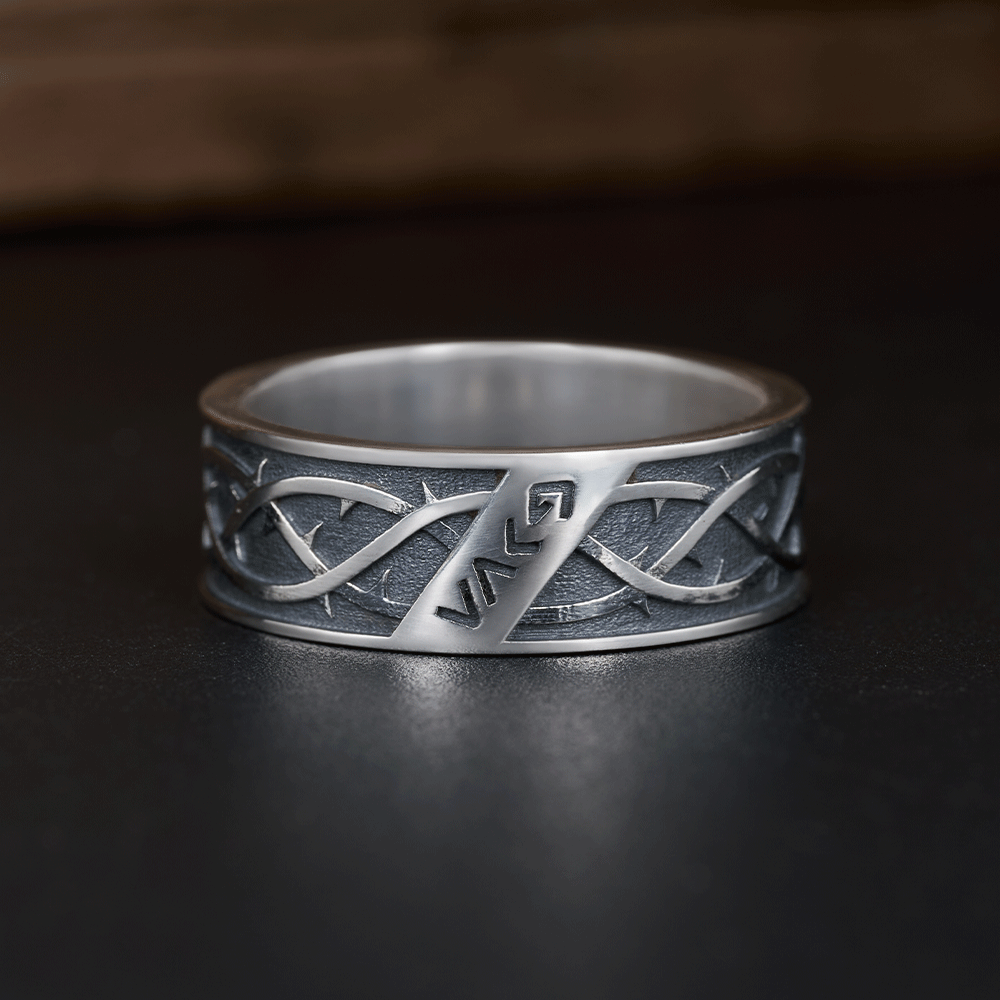 Crown of Thorns Christian Sterling Silver Band Ring