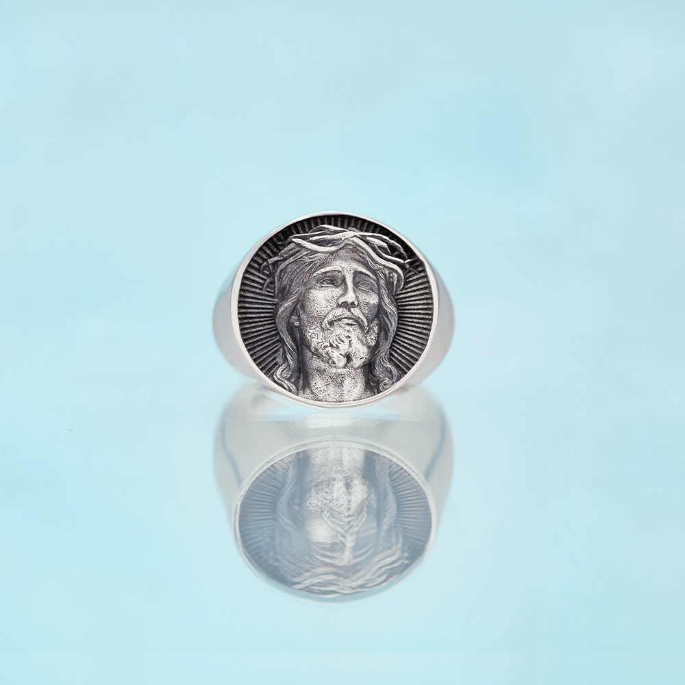 Jesus Christ Sterling Silver Signet Ring
