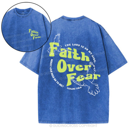 Faith Over Fear Dove Christian Washed T-Shirt