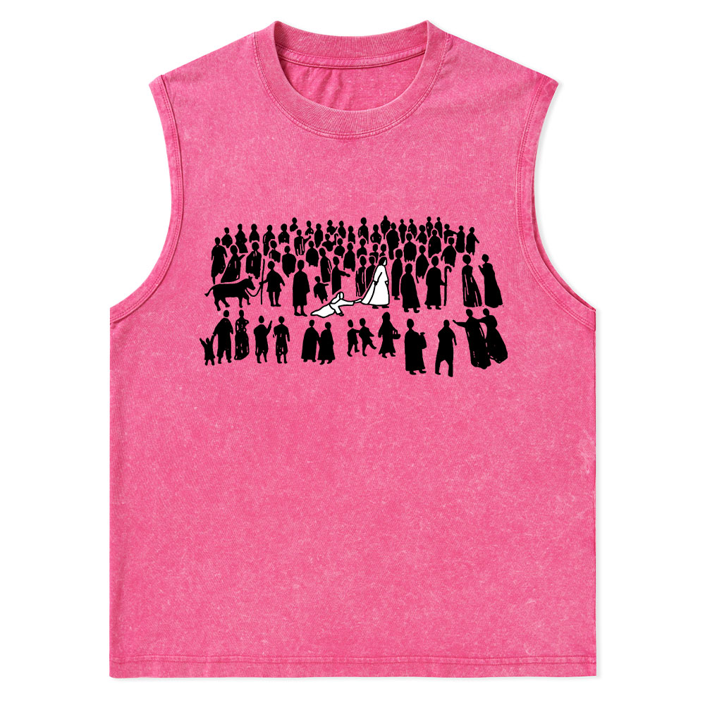 By His Wounds Christian Washed sleeveless Tee