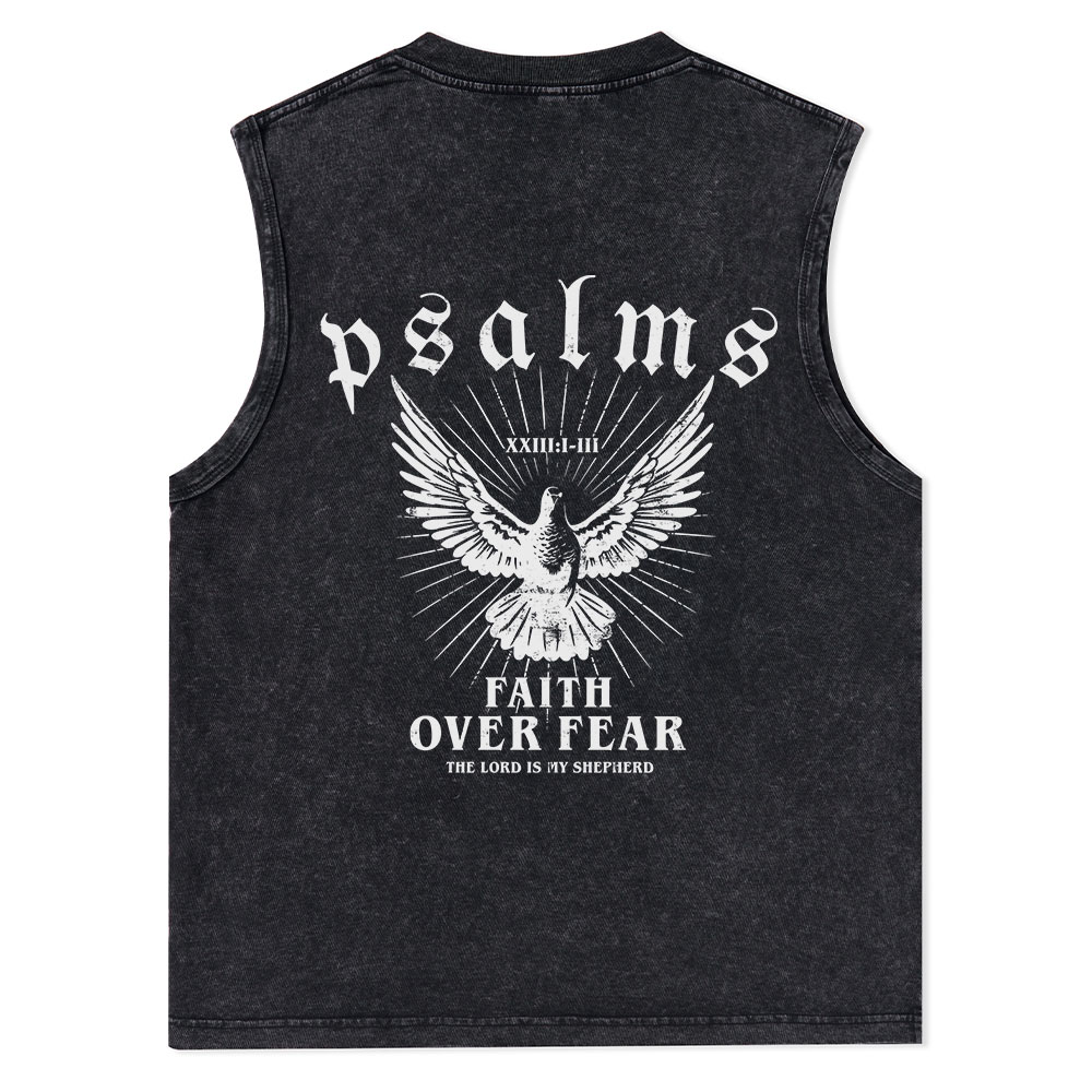 Faith Over Fear Christian Washed sleeveless Tee