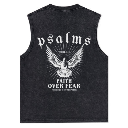 Faith Over Fear Christian Washed sleeveless Tee