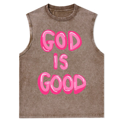God Is Good Christian Washed sleeveless Tee