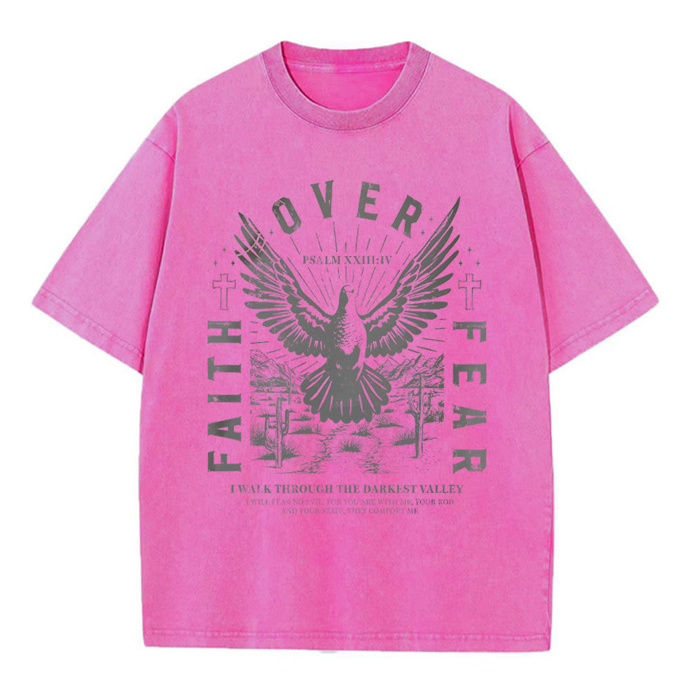 I Walk Though The Darkest Valley Christian Washed T-Shirt