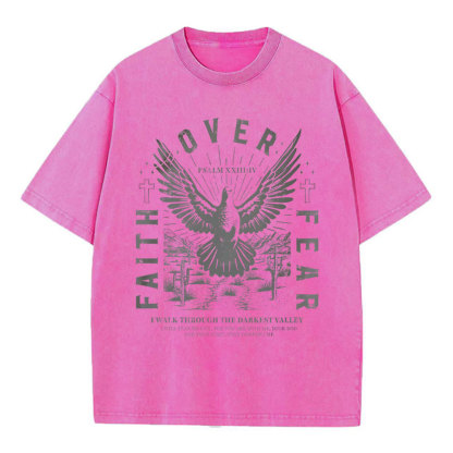 I Walk Though The Darkest Valley Christian Washed T-Shirt