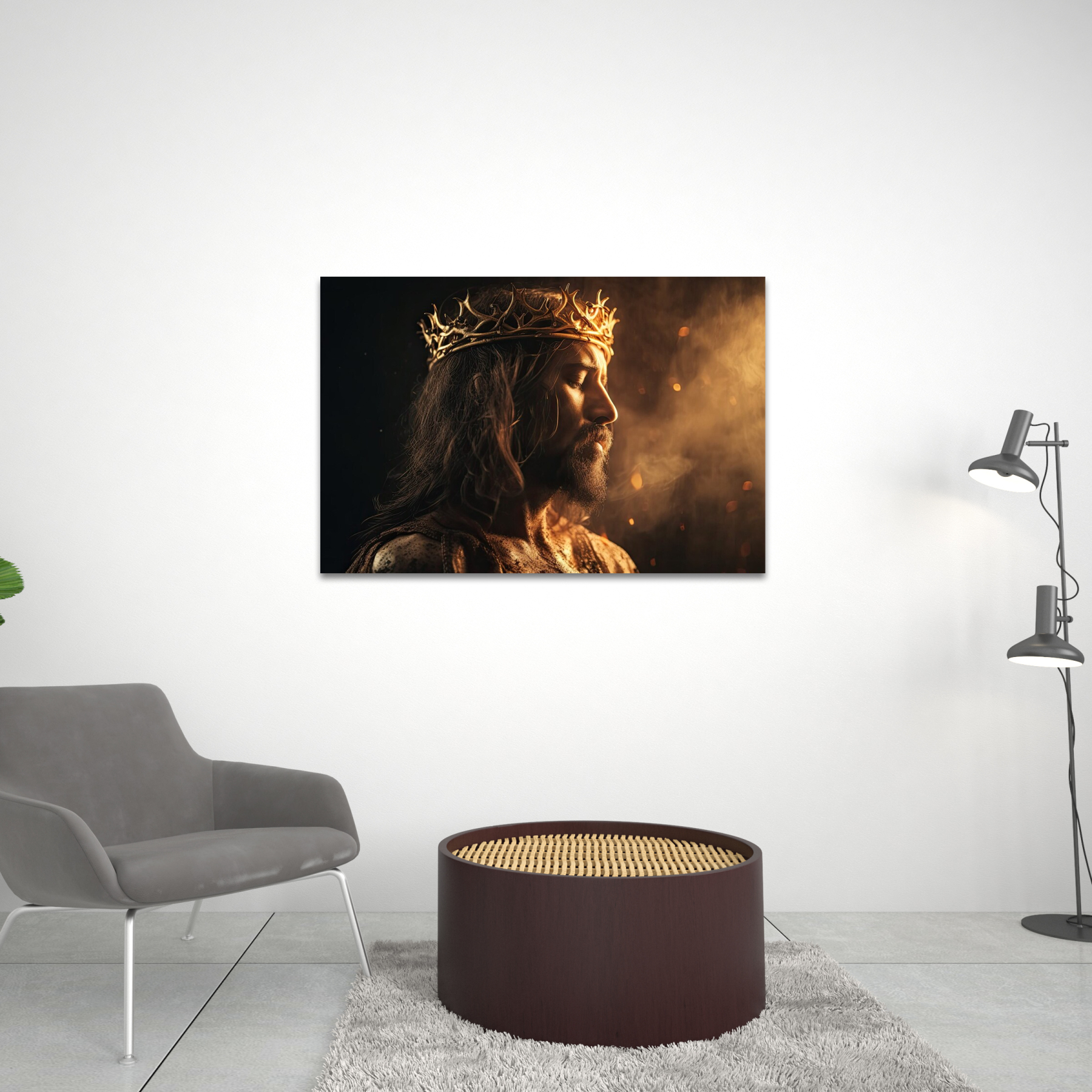 Jesus King Jesus Crown Canvas Wall Art