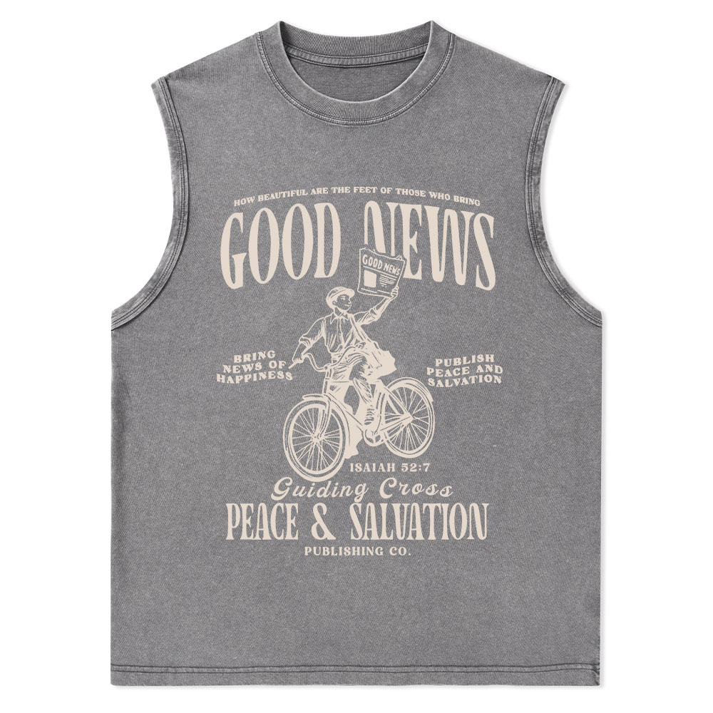 Good News Christian Washed sleeveless Tee