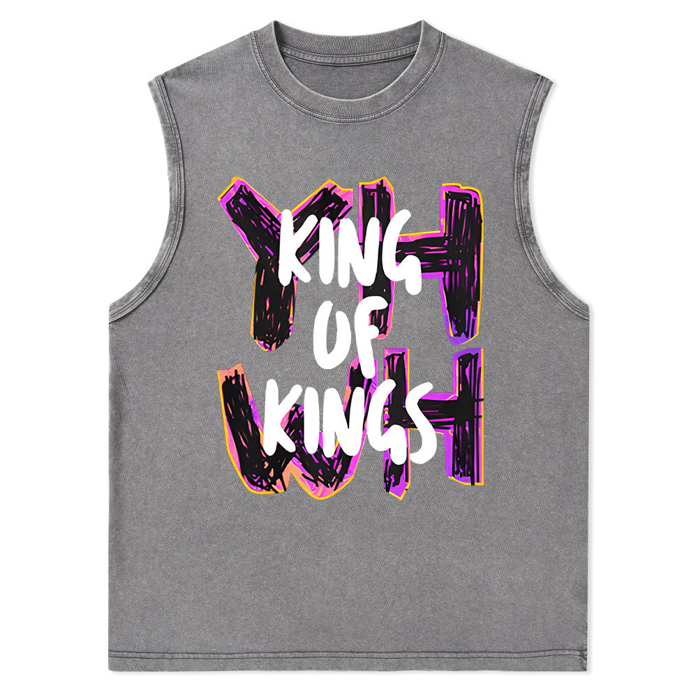 King Of Kings Christian Washed sleeveless Tee