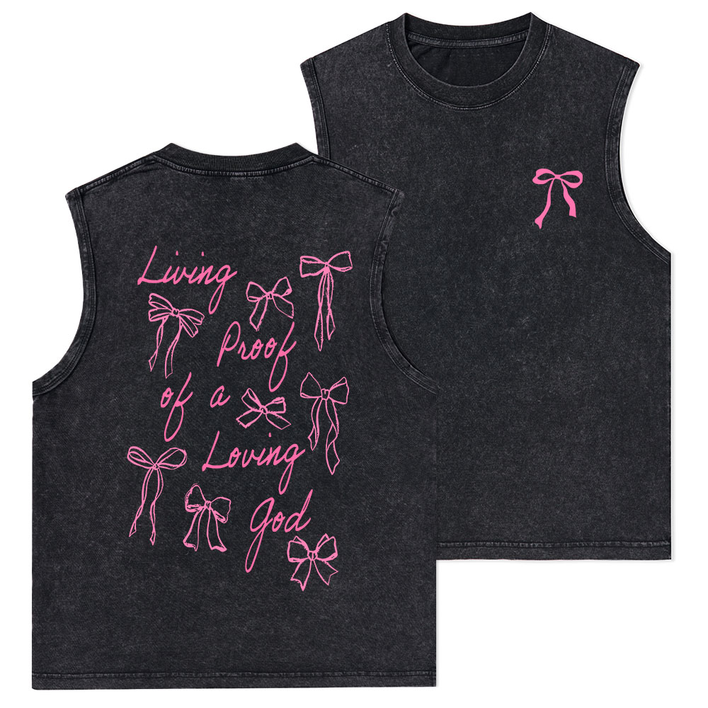 Living Proof Of A Loving God Christian Washed sleeveless Tee