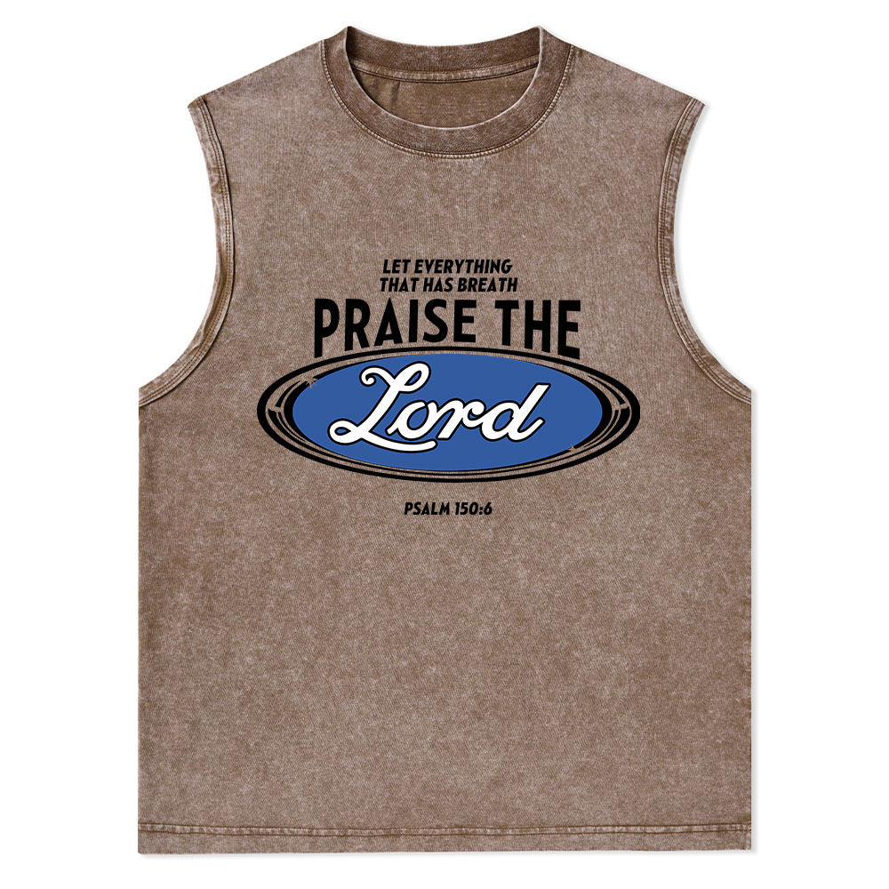 Praise The Lord Christian Washed sleeveless Tee