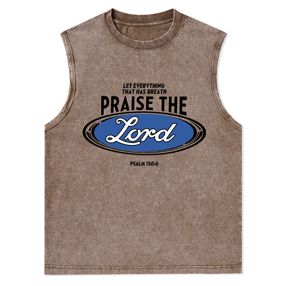 Praise The Lord Christian Washed sleeveless Tee