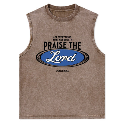 Praise The Lord Christian Washed sleeveless Tee