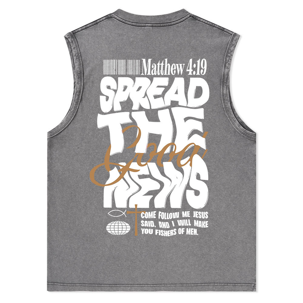 Speread The Good News Christian Washed sleeveless Tee