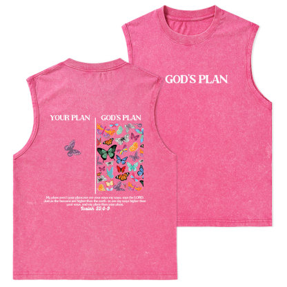 Your Plan And God's Plan Christian Washed sleeveless Tee